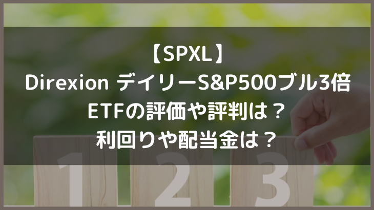 【SPXL】Direxion デイリーS&P500ブル3倍ETFの評価や評判は？利回りや配当金は？