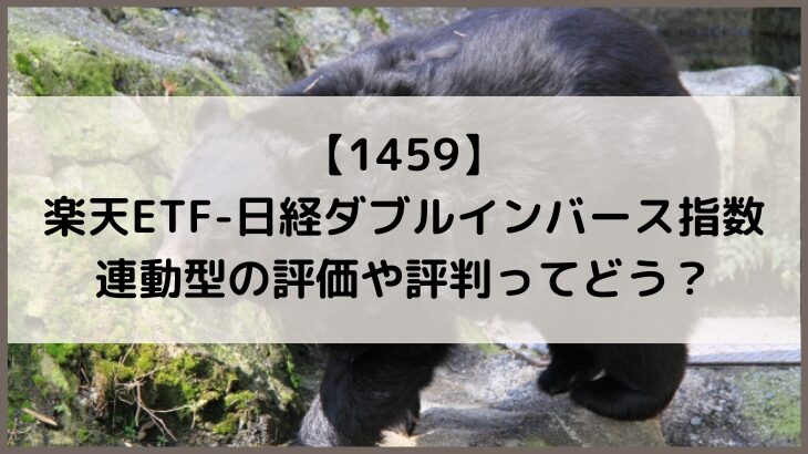 【1459】楽天ETF-日経ダブルインバース指数連動型の評価や評判ってどう？